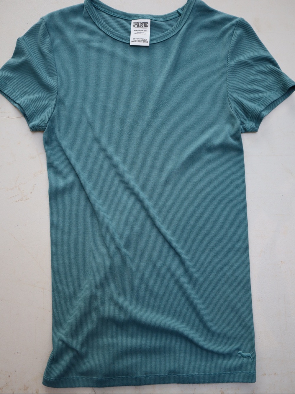 PINK Victoria's Secret Short Sleeve Crewneck Tee in Teal-S